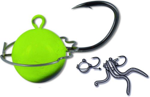 200g Wormball Jig Head black/yellow 1pcs